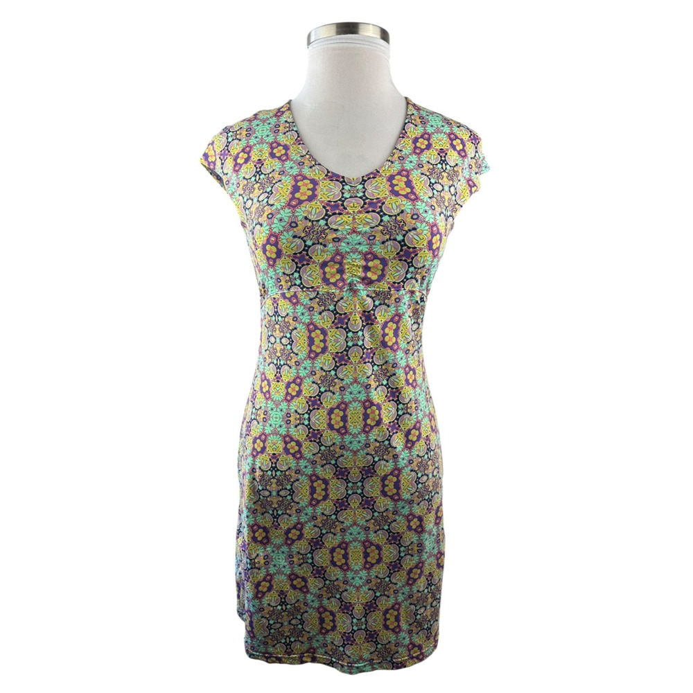 Title Nine Diamalete Shirt Dress Medium Printed V Neck Geometric Golf Summer - Picture 2 of 14